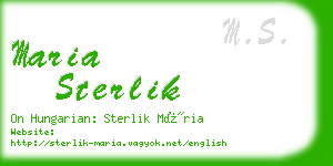 maria sterlik business card